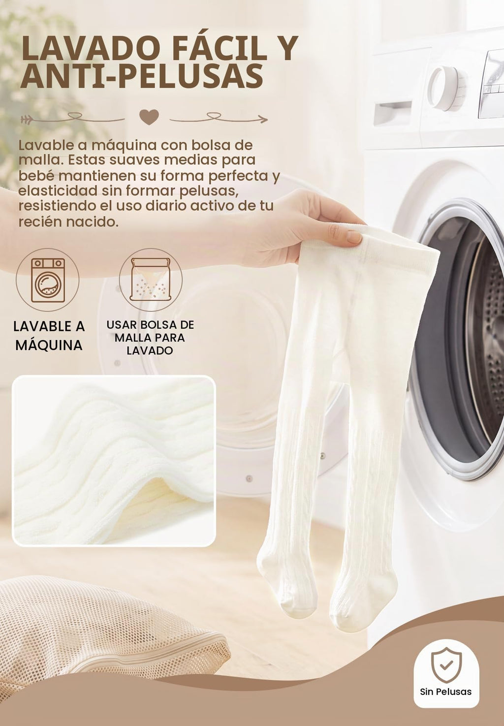 Pack 3 Leotardos con Pies Zando | Espacio para Pañal + Algodón Premium + Negro Blanco Gris | Bebé Niña 0-4T