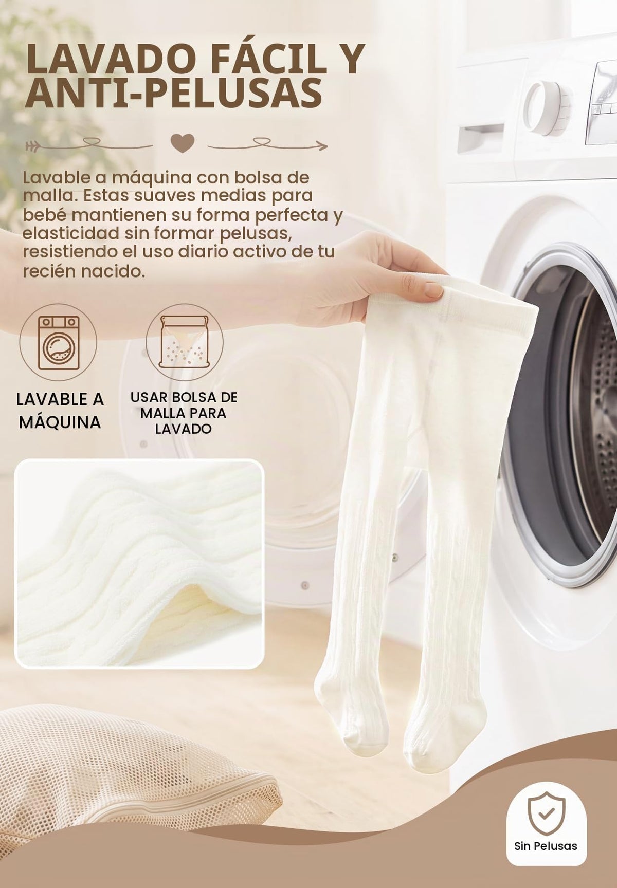 Pack 3 Leotardos con Pies Zando | Espacio para Pañal + Algodón Premium + Negro Blanco Gris | Bebé Niña 0-4T