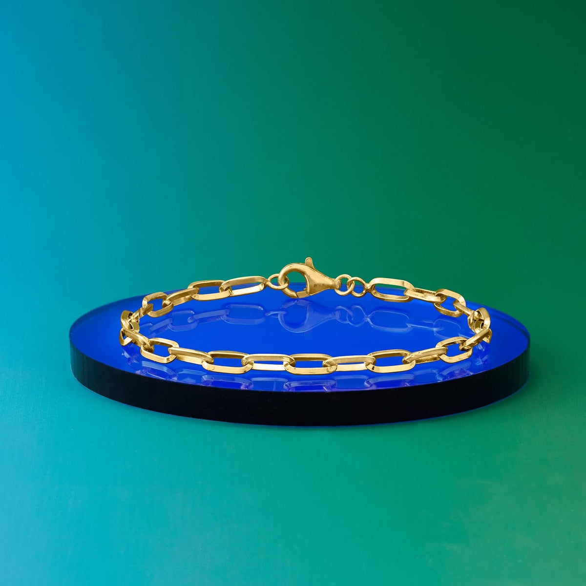 Pulsera de Eslabones Paper Clip en Oro 18K sobre Plata Esterlina — Ross-Simons