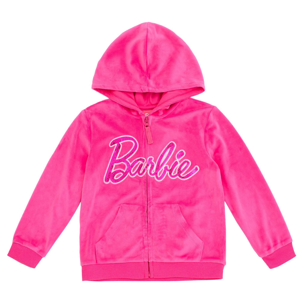 Conjunto de Sudadera y Pantalón Barbie de Terciopelo para Niña