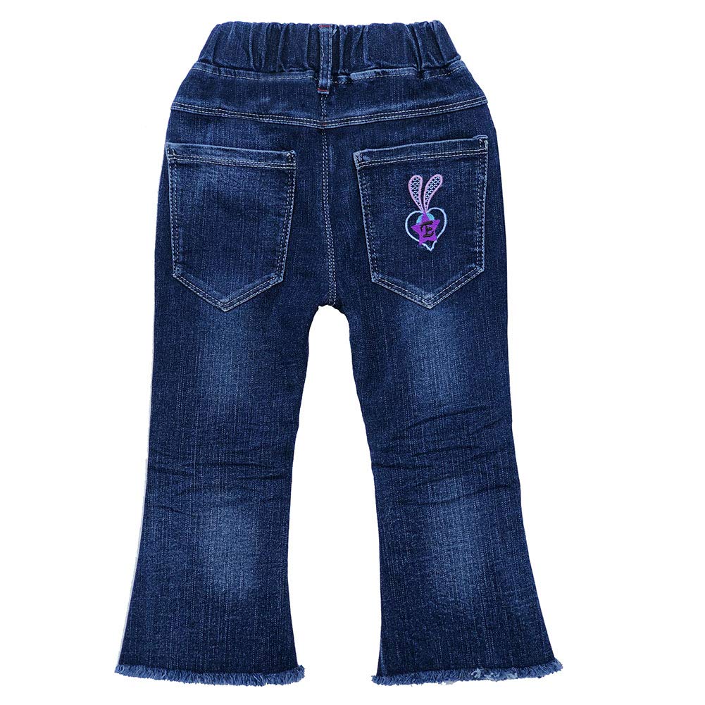 Jean Acampanado para Niña con Conejito y Hongos Bordados