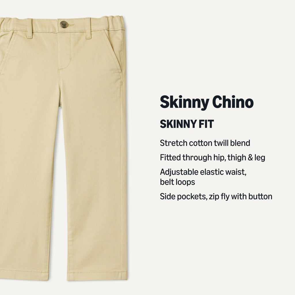 Amazon Essentials Pantalón Chino Niño | Khaki • Ajustado • Cintura Elástica