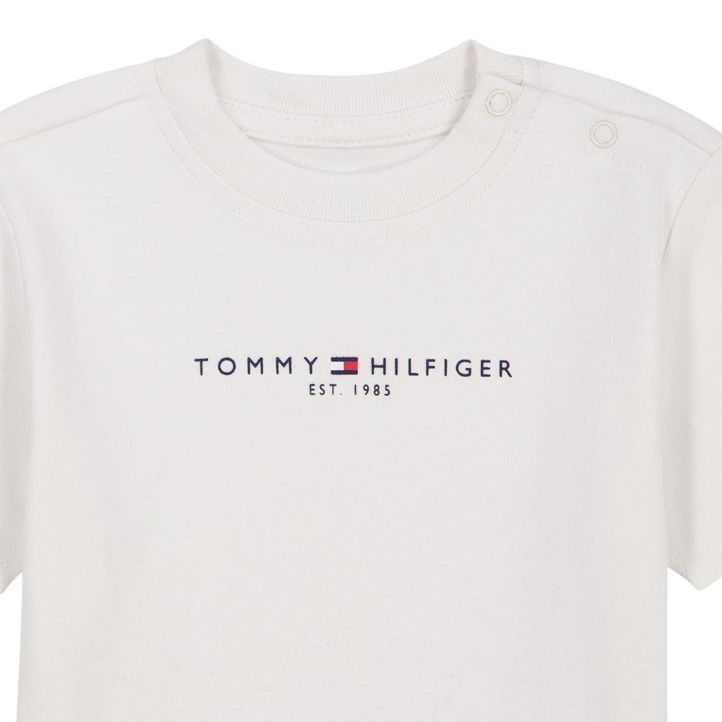 Set 3 Piezas Tommy Hilfiger | Hoodie Texturizado + Camiseta + Jogger | Navy Jaspeado | Niño/Bebé  (3M - 24M)