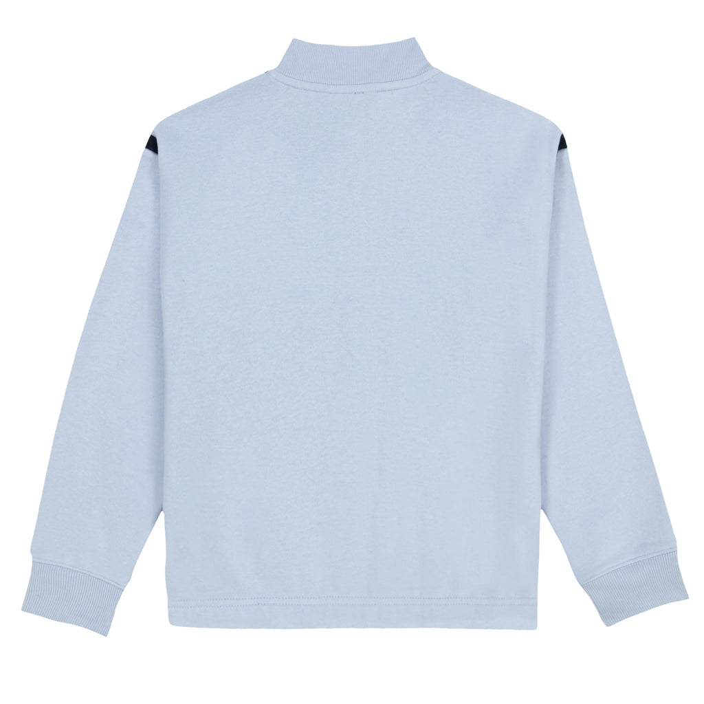 Quarter-Zip Fleece Tommy Hilfiger | Azul Kentucky Blue + Parche Corazón Lentejuelas + Puños Acanalados | Niña (7T - 16T)