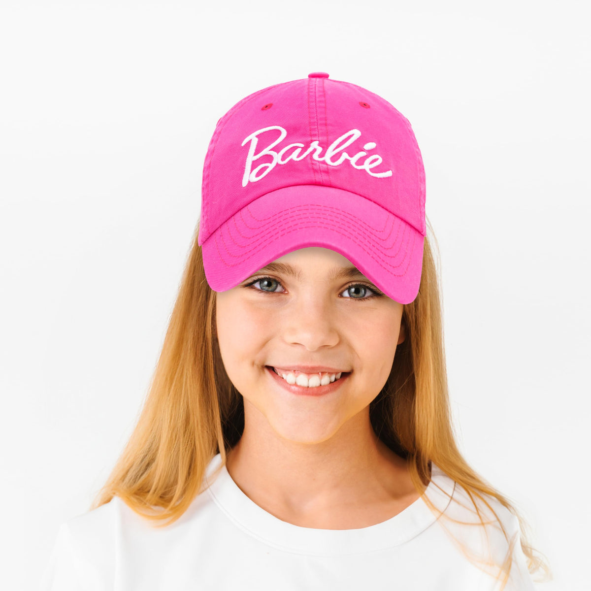 Gorra Barbie Rosa de Algodón para Niñas — Talla Única Ajustable