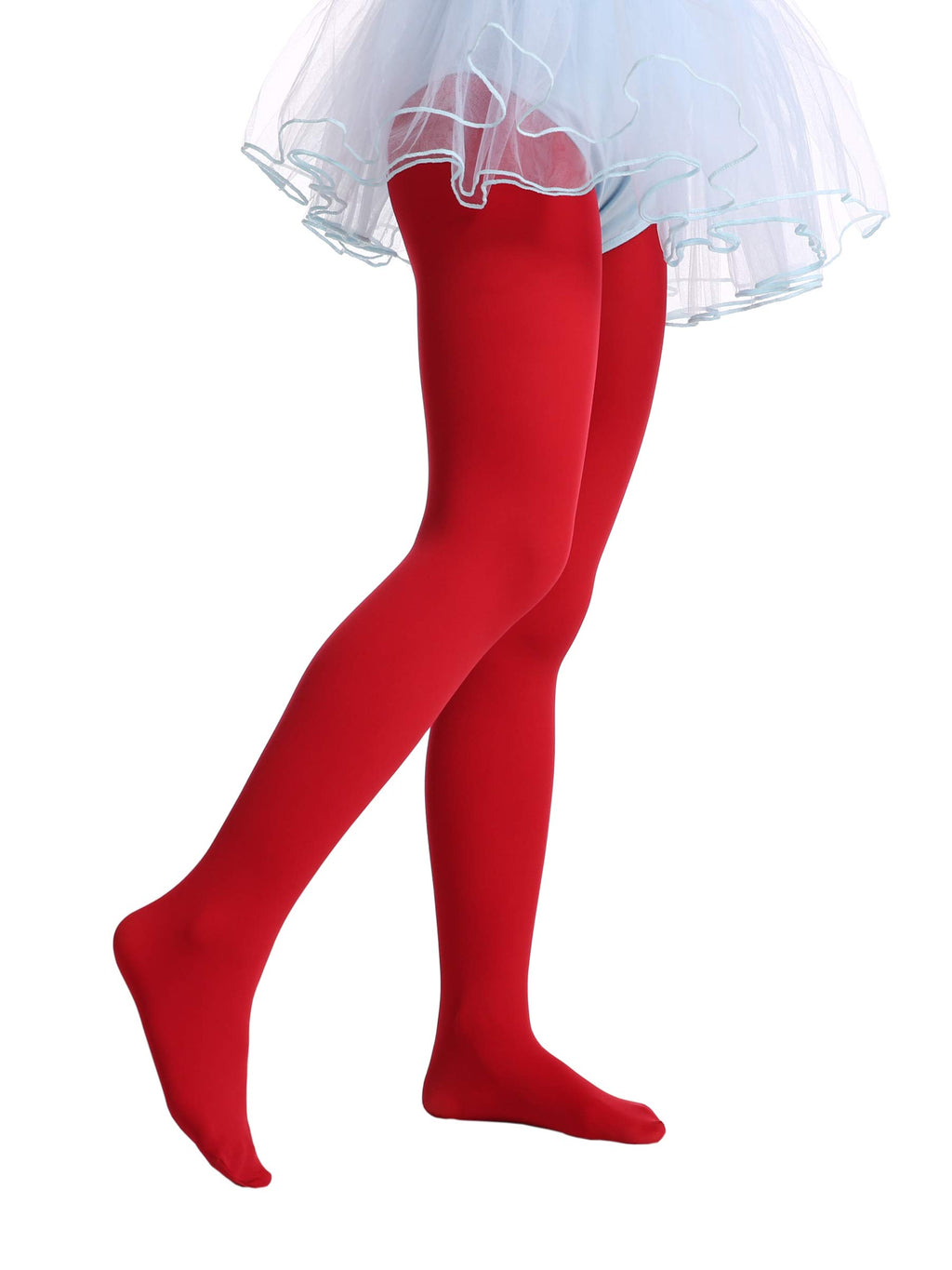 Mallas Ballet Nina 1 Par Opaco Ultra Suave Sin Costuras Nailon Elastano Rojo Baile Navidad (2 - 13T)