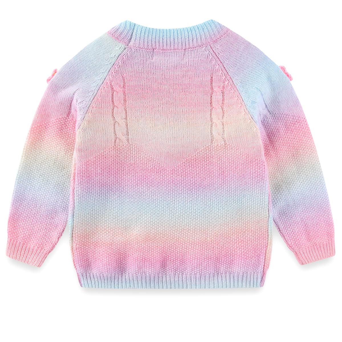 Conjunto 2 Piezas para Niña: Suéter Arcoíris con Flores 3D y Jeans Recto con Flores Bordadas  (3T - 7)