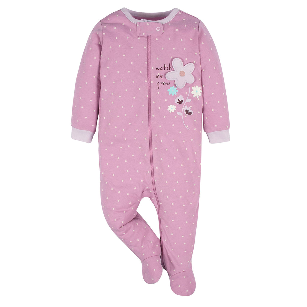 Gerber | Paquete 4 Mamelucos Sleep N' Play para Bebé Niña