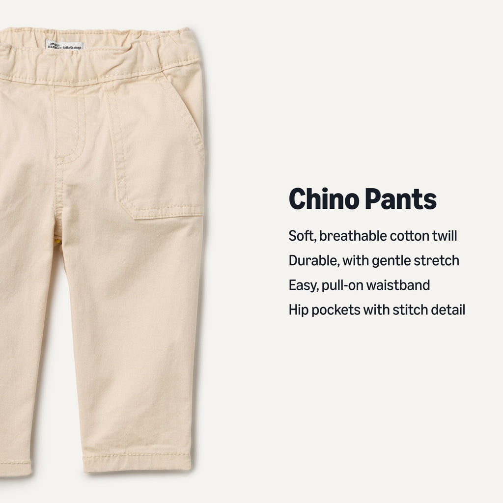 Amazon Essentials x Sofia Grainge Pantalón Chino Bebé/Niño | Beige • Stretch • Cintura Elástica • Bolsillos