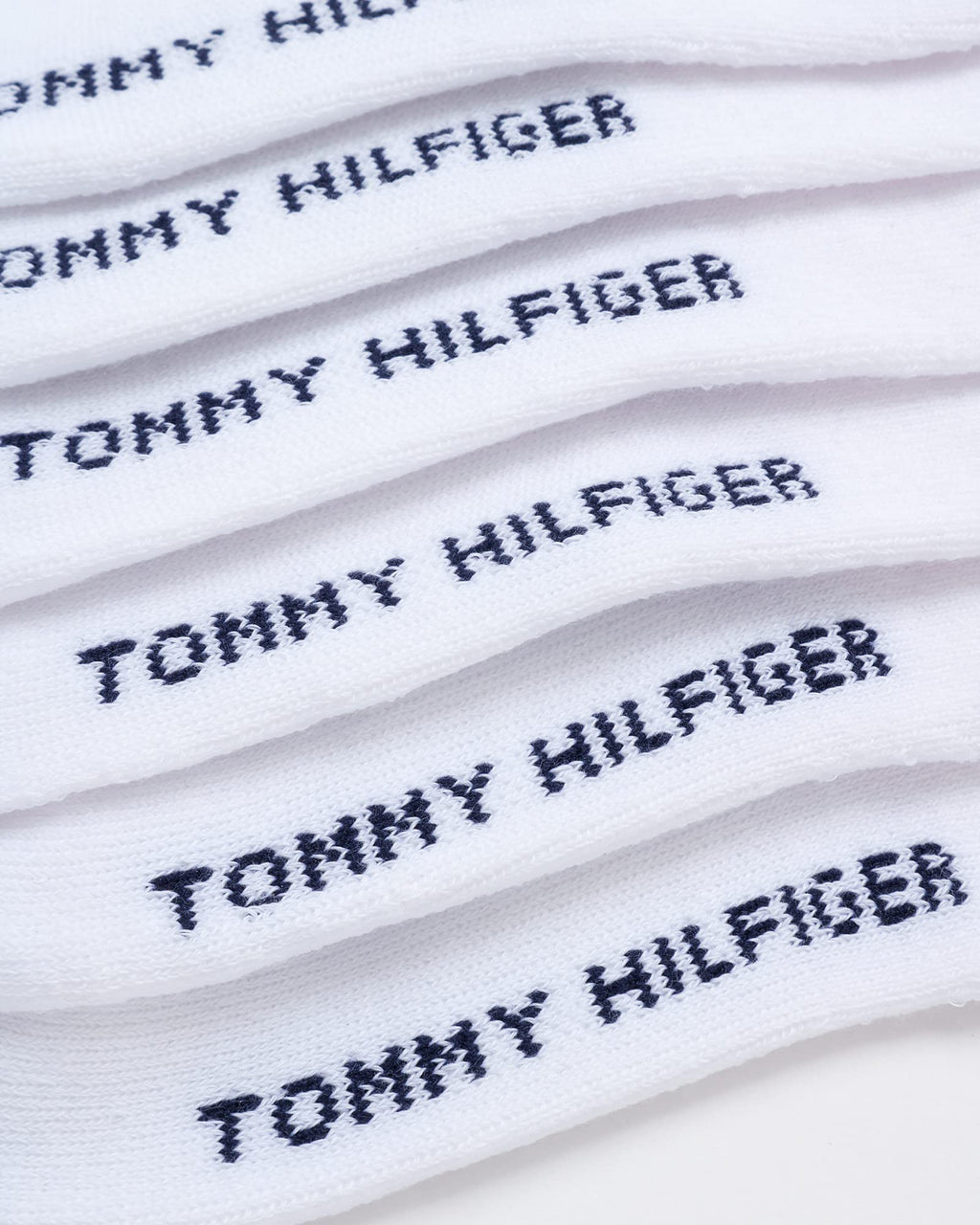 Tommy Hilfiger | Calcetines Niño Unisex Pack 6 Pares Crew Deportivos Acolchados Transpirables Blanco (4 - 12T)
