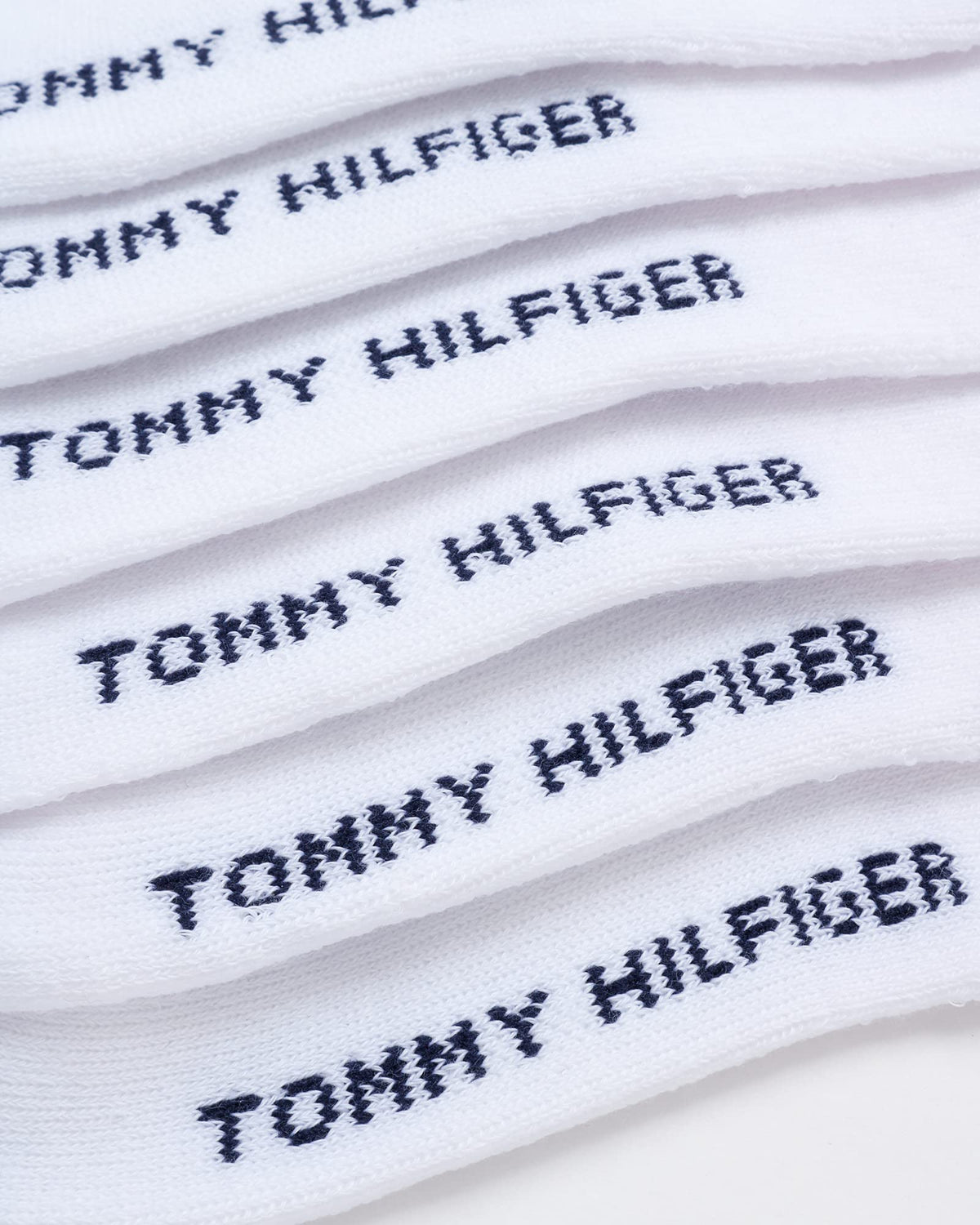 Tommy Hilfiger | Calcetines Niño Unisex Pack 6 Pares Crew Deportivos Acolchados Transpirables Blanco (4 - 12T)