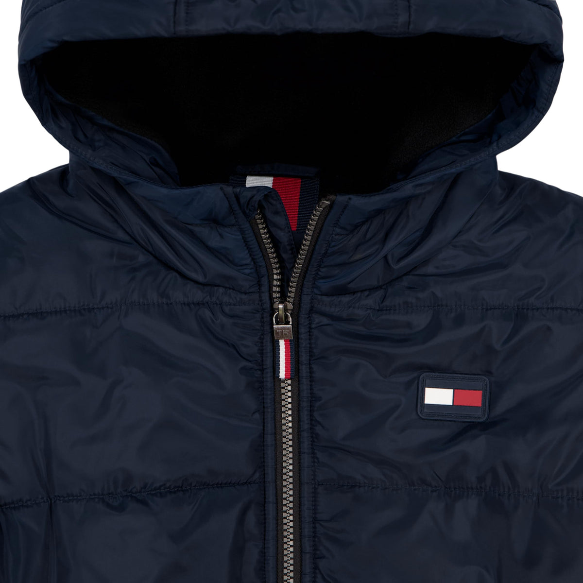 Chaqueta Puffer Heavyweight Tommy Hilfiger | Capucha Forro Micro Polar + Resistente al Agua | Navy | Niño (8T - 16T)