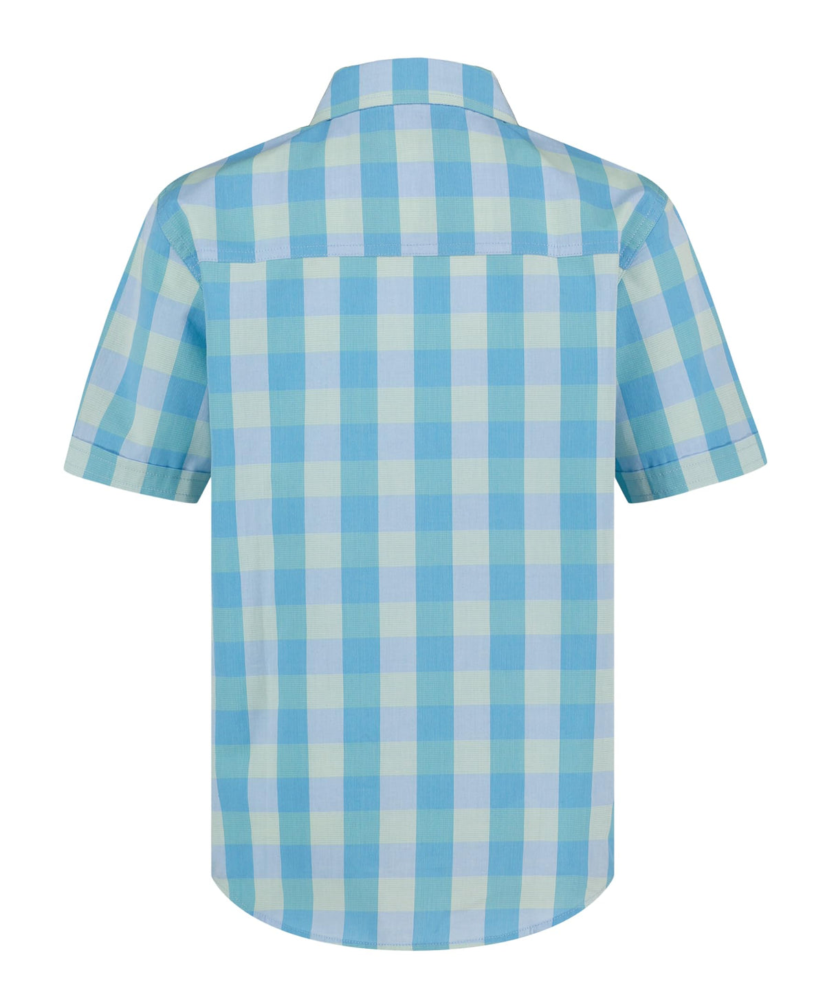 Nautica | Camisa Manga Corta Gingham Turquesa Verde Menta Niño (8T - 16T)