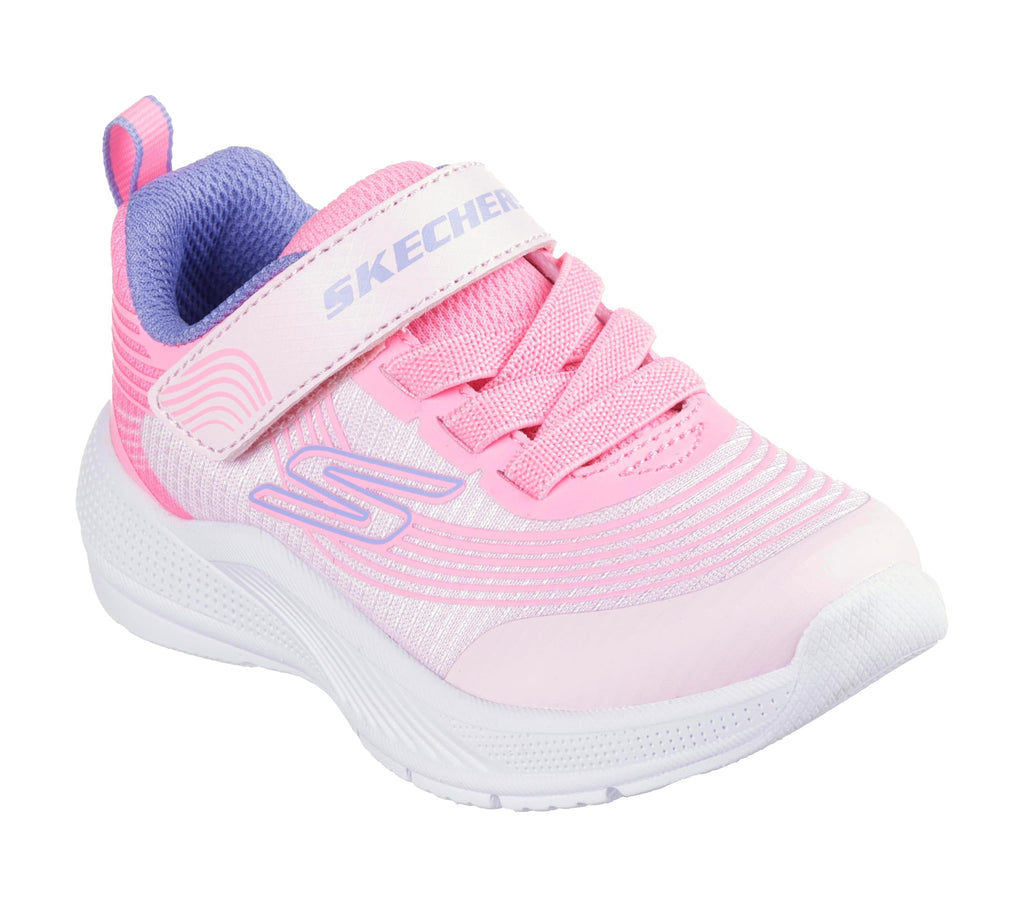Skechers - Tenis Deportivos Girls' Microspec Advance con Cierre Adaptable y Lavables para Niña Rosa (Talla 21 - 26)