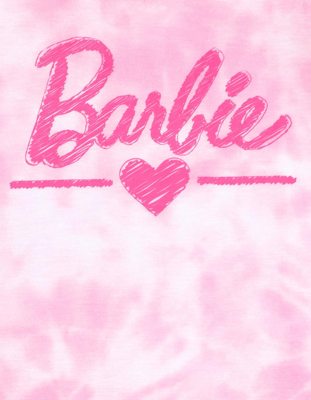 Camisón Pijama Barbie Oficial Tie-Dye | Volantes Hombros + Sublimación Ignífuga + Corte Holgado | Niña Rosa (7T - 12T)