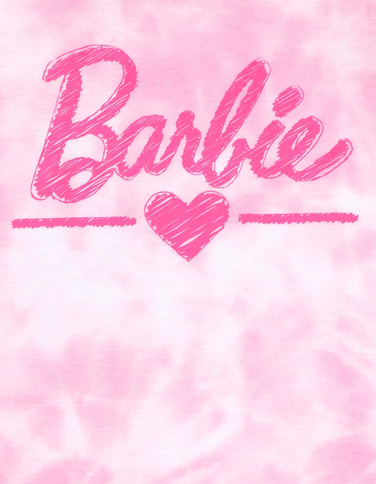 Camisón Pijama Barbie Oficial Tie-Dye | Volantes Hombros + Sublimación Ignífuga + Corte Holgado | Niña Rosa (7T - 12T)
