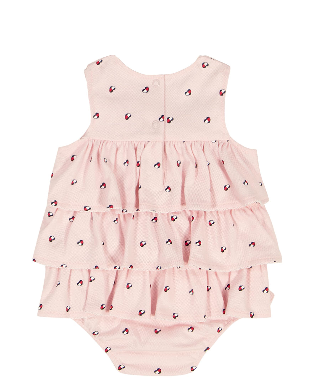 Body con Volantes + Diadema Tommy Hilfiger | Estampado Banderitas | Rosa Palo | Niña/Bebé (12M - 24M)