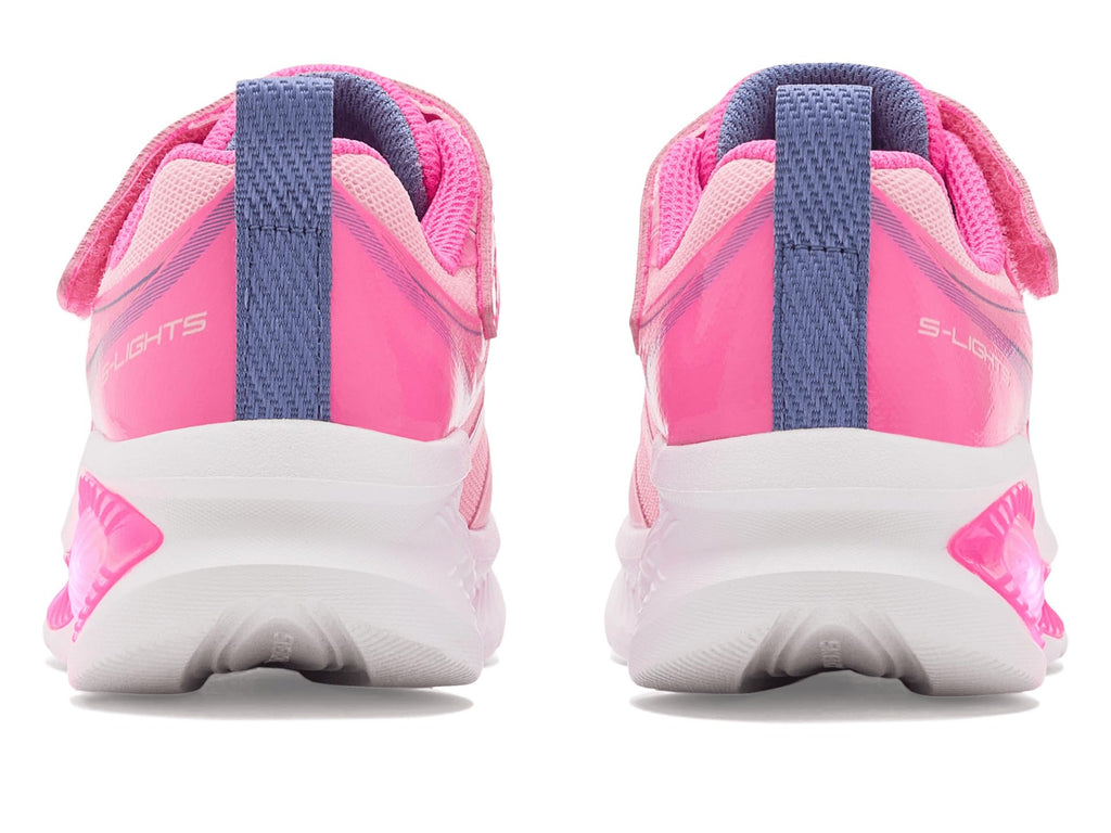 Skechers - Tenis Deportivos con Luces LED Kids' Cosmic Glow 2.0 con Cierre Adaptable para Niña (Rosa/Multicolor) (Talla 28 - 35)