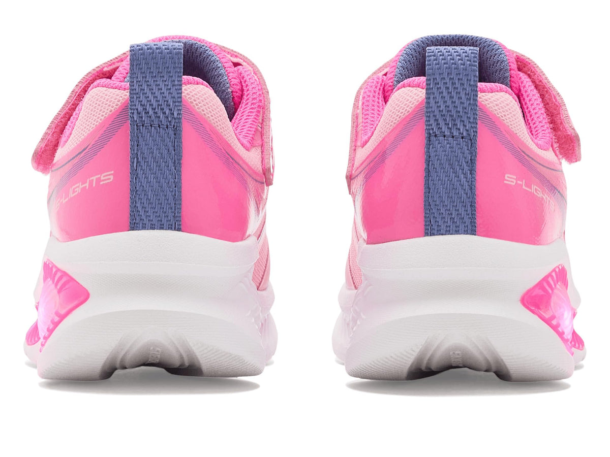 Skechers - Tenis Deportivos con Luces LED Kids' Cosmic Glow 2.0 con Cierre Adaptable para Niña (Rosa/Multicolor) (Talla 28 - 35)