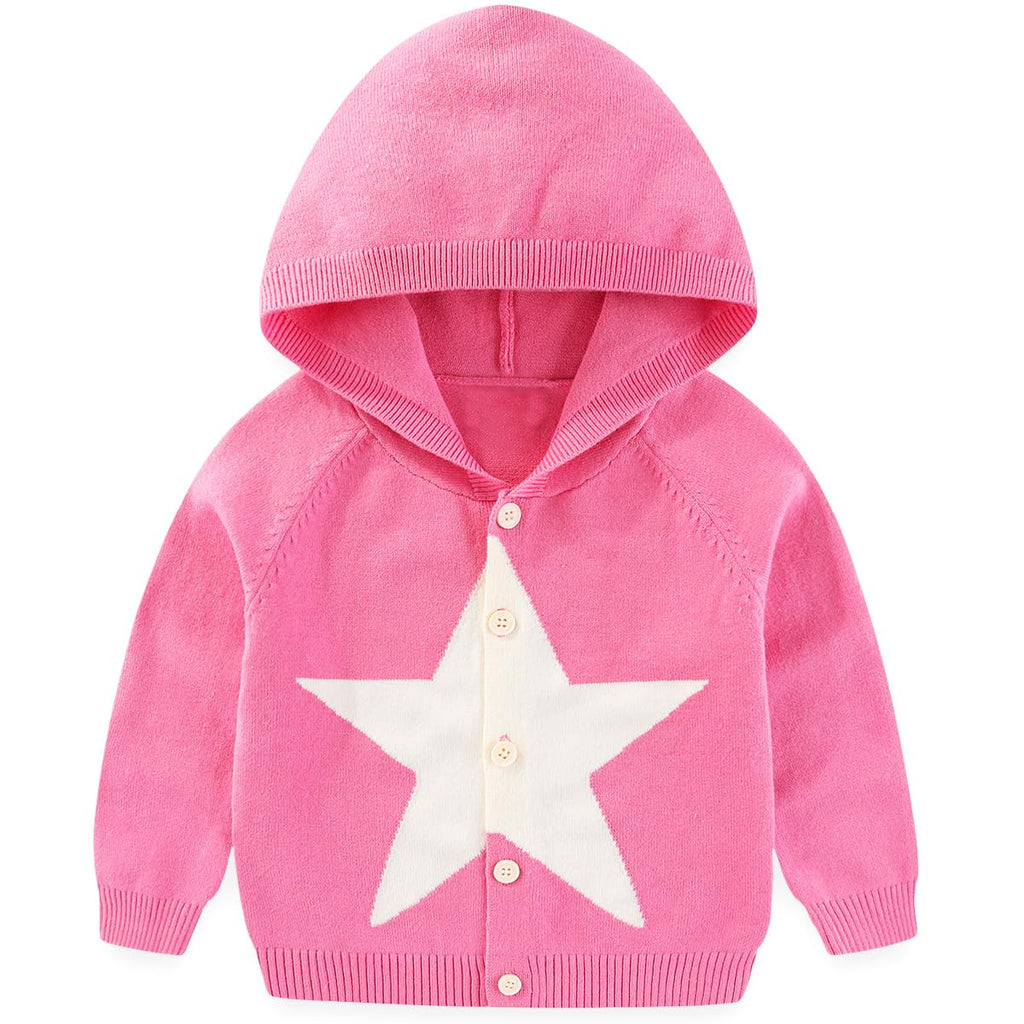 Conjunto 2 Piezas para Niña: Cardigan con Capucha Estrella y Jeans Conejito