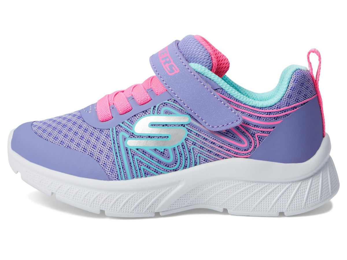 Skechers - Tenis Deportivos Skechers Girls' Microspec Advance con Cierre Adaptable y Lavables para Niña (Morado/Rosa) (Talla 21 - 36)