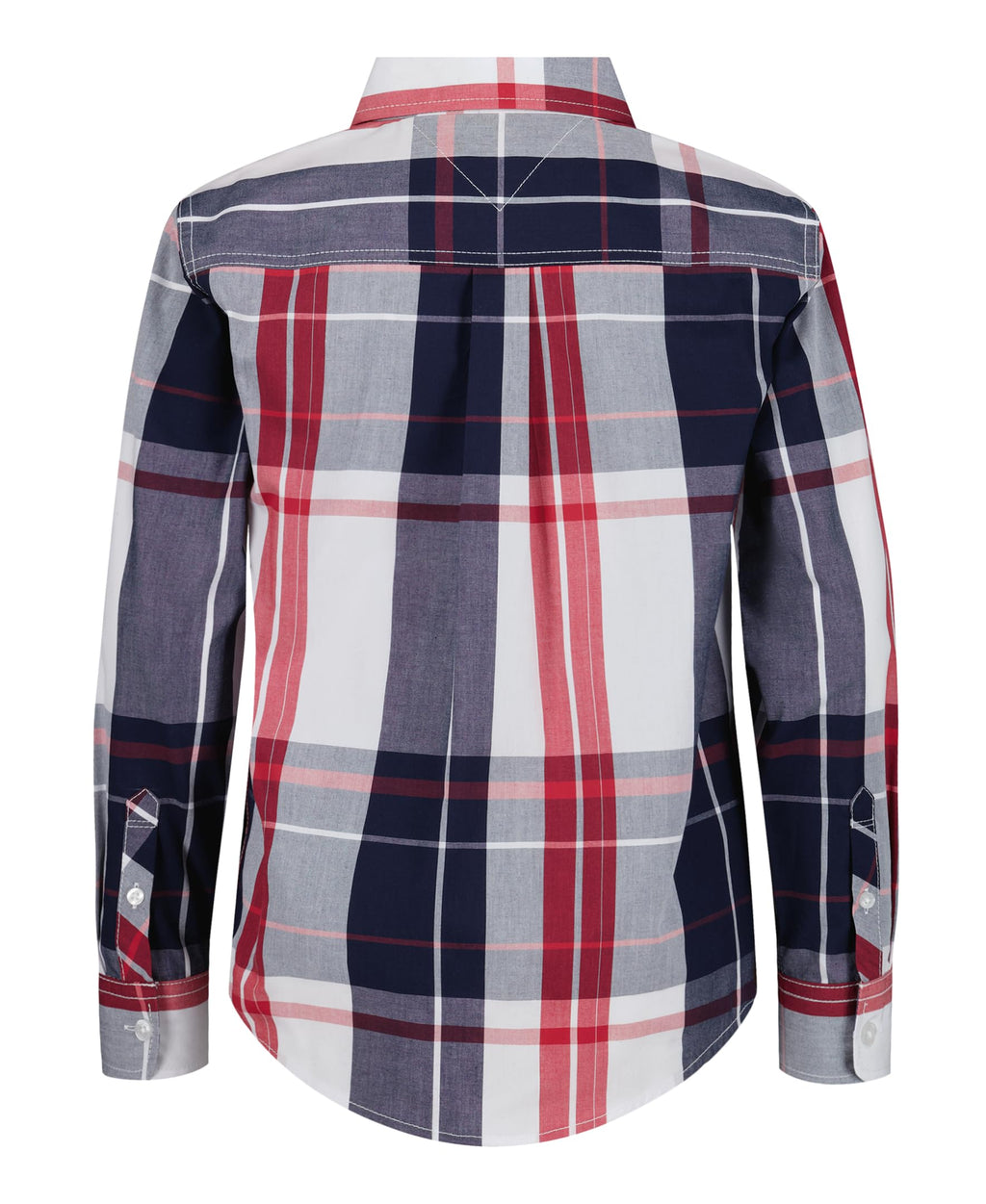 Tommy Hilfiger | Camisa Casual Manga Larga Cuadros Grandes Marino Rojo Niño (8T - 12T)