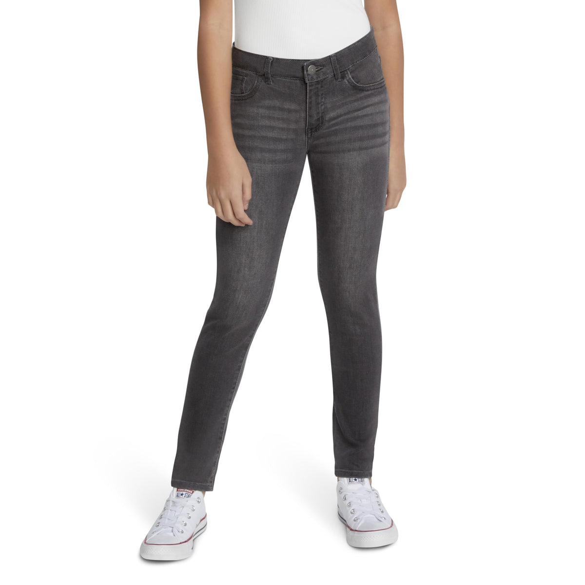 Jean 710 Super Skinny Levi's | Gris Carbón + Denim Sostenible Repreve Reciclado + Cintura Ajustable | Niña (2T - 16T)
