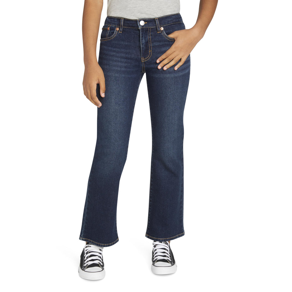 Jean Straight Cropped Levi's | Índigo Oscuro Dark Wash + Costuras Doradas Gruesas + Arcuata | Niña (4T - 16T)