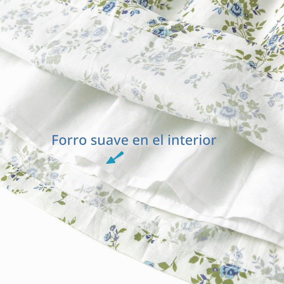 Vestido de Manga Larga 100% Algodón con Volantes en los Hombros y Estampado Floral para Niña (Solo 2T y 8T)