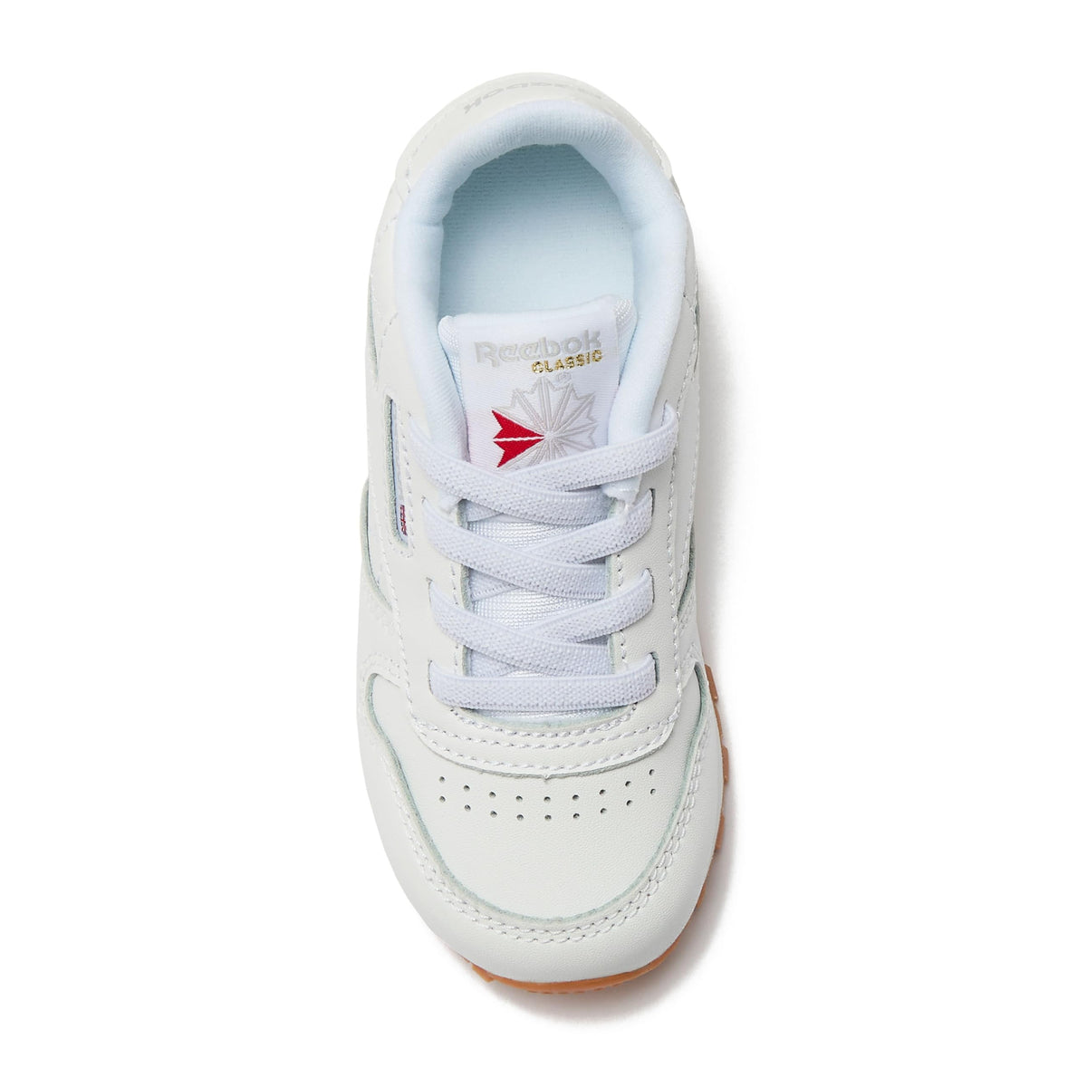 Reebok  -Tenis Casuales de Piel Classic Leather con Cordones para Niños (Blanco/Suela de Goma) (Talla 20 - 26)