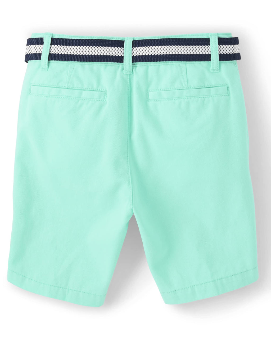 The Children's Place Short Chino Verde Menta con Cinturón Niño | Sarga Algodón • Botón + Cremallera