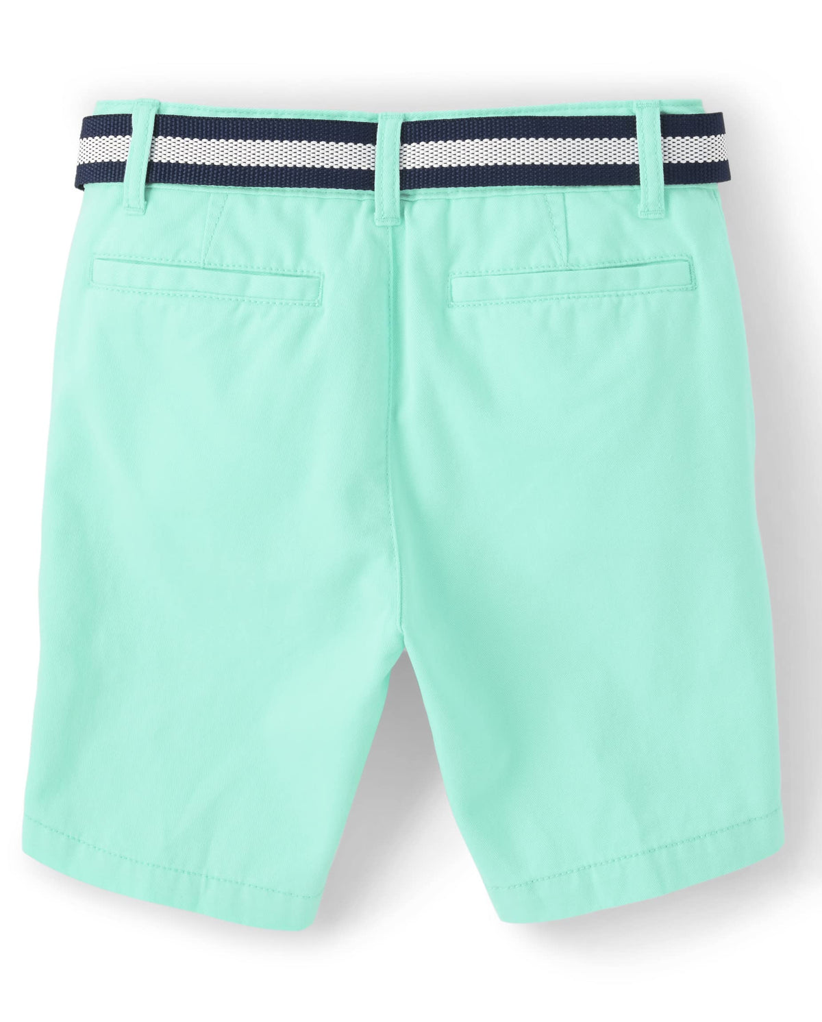 The Children's Place Short Chino Verde Menta con Cinturón Niño | Sarga Algodón • Botón + Cremallera