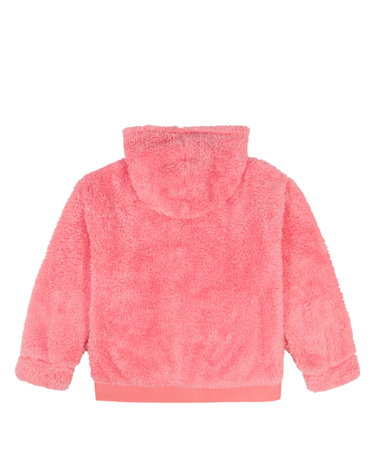 Chaqueta Sherpa Faux Fur Full-Zip Tommy Hilfiger | Fluffy Rosa Coral Vibrante + Logo Corazón TH | Niña (7T - 16T)