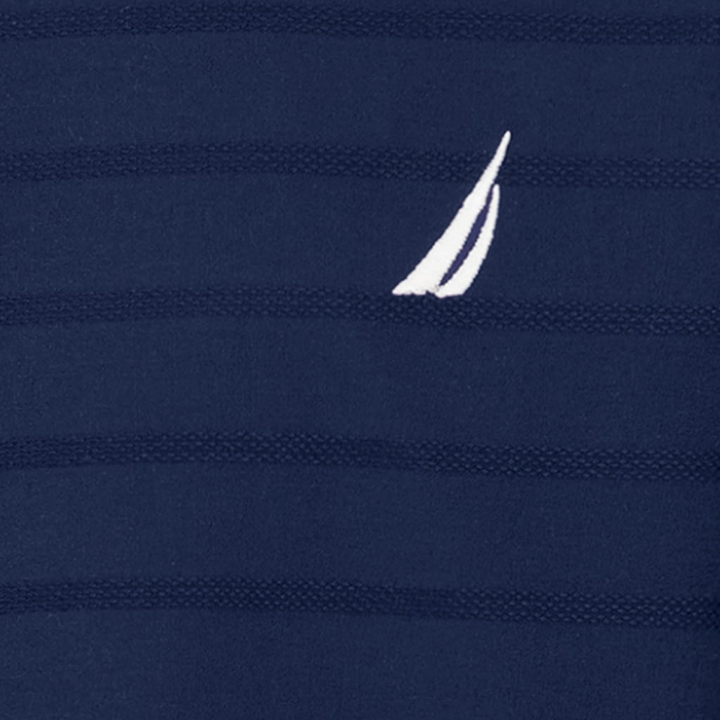 Nautica | Camisa Manga Corta Dobby Azul Marino Sólido Niño  (8T - 16T)