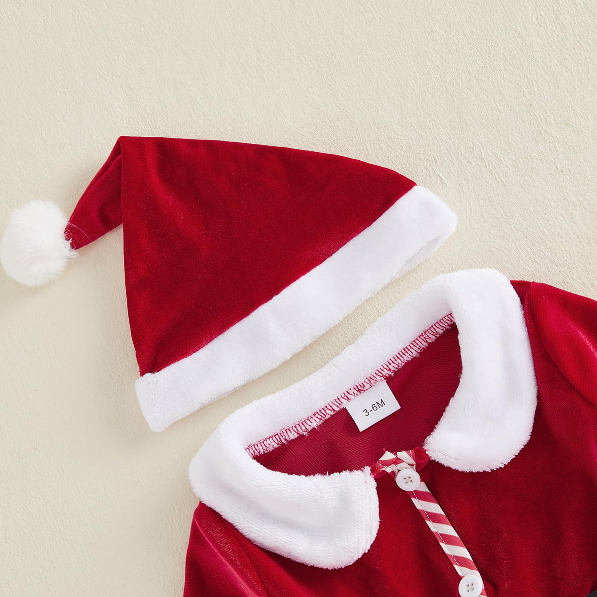 Giraropa | Vestido Mameluco Navideño de Terciopelo Bebé Niña