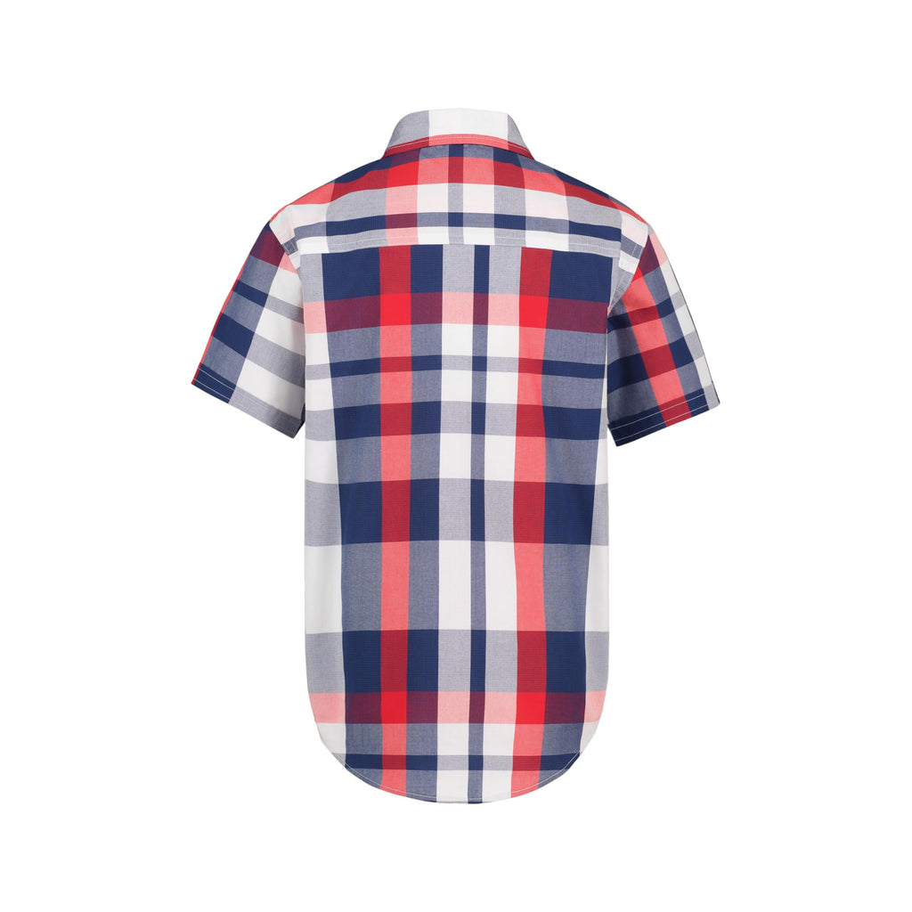 Nautica | Camisa Manga Corta Cuadros Ski Patrol Rojo Marino Niño (8T - 16T)