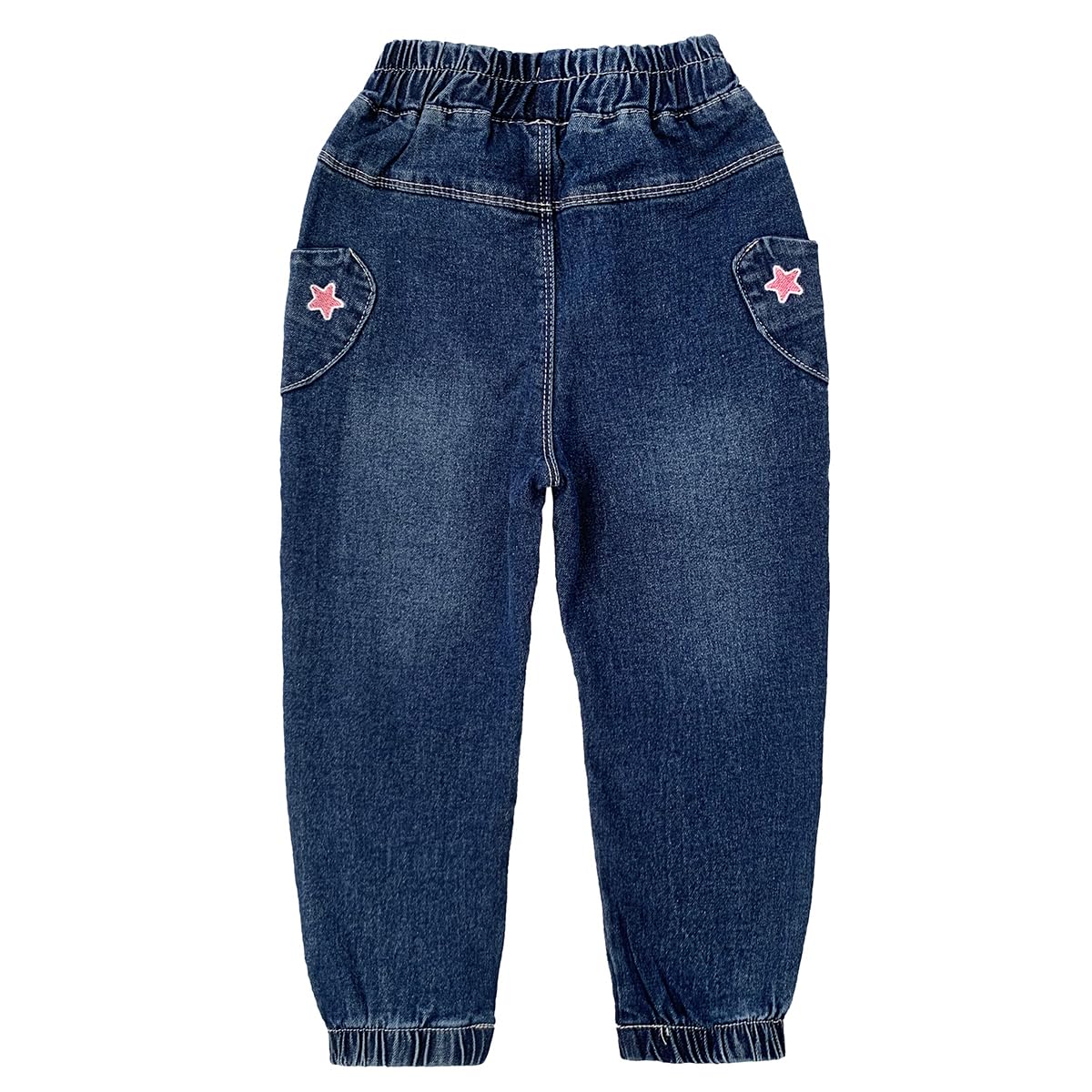 Conjunto 2 Piezas para Niña: Suéter Rosa con Estrellas Bordadas y Jeans Jogger con Estrellas