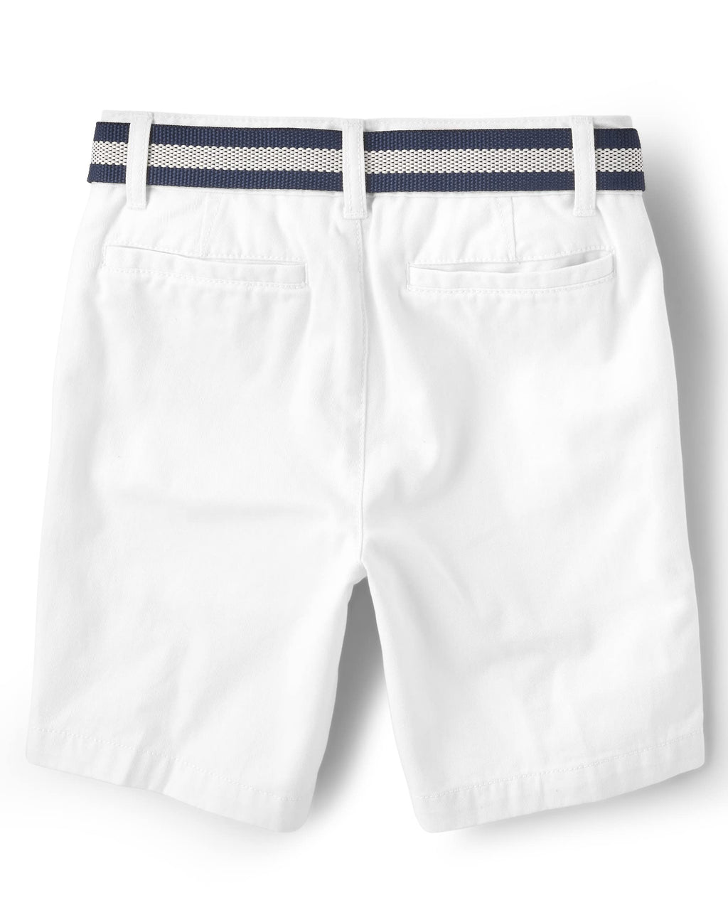 The Children's Place Short Chino Blanco con Cinturón Niño | Sarga Algodón • Botón + Cremallera