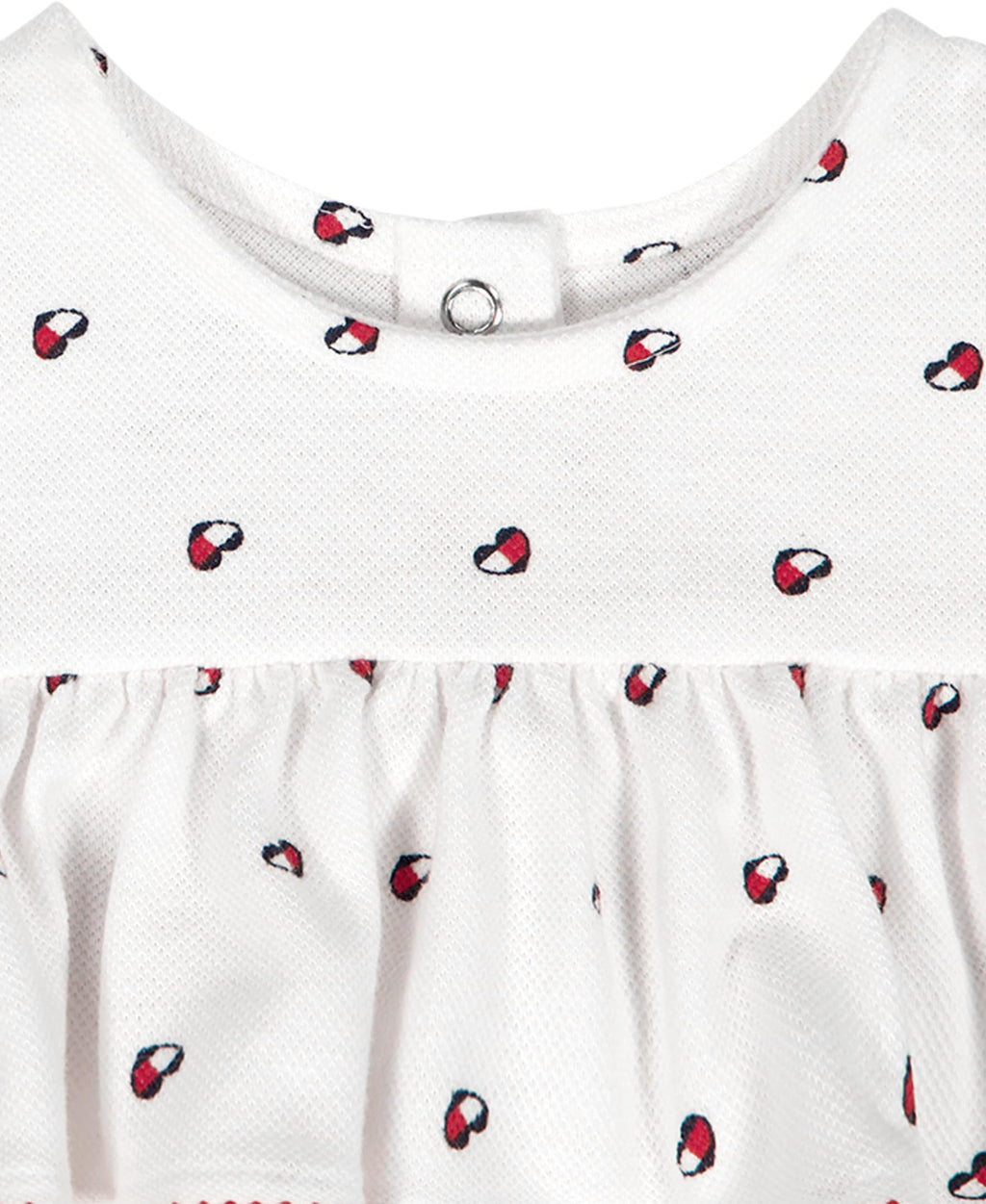Body con Volantes + Diadema Tommy Hilfiger | Banderitas Blanco + Ribete Rojo | Niña/Bebé (6M - 24M)