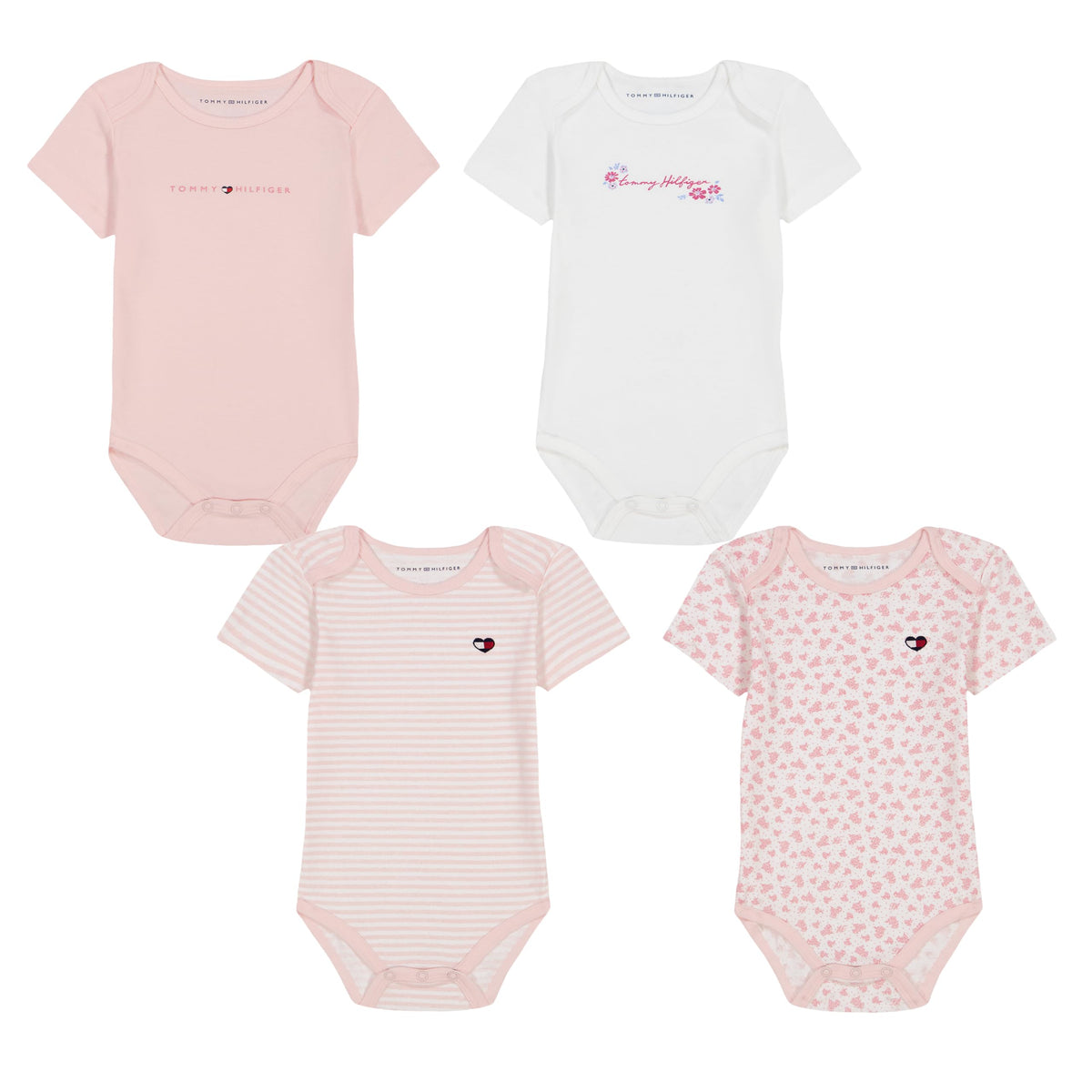 Pack 4 Bodies Manga Corta Tommy Hilfiger | Rosa Palo | Niña/Bebé (0M - 18M)