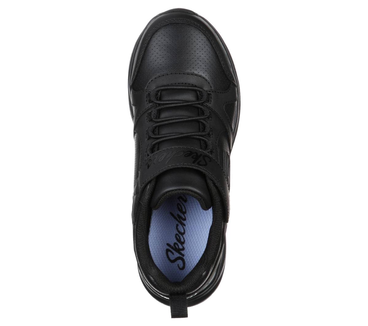 Skechers - Tenis Escolares Deportivos Glimmer Kicks con Ajuste de Velcro y Cordones Elásticos para Niños (Negro) (Talla 27 - 37)