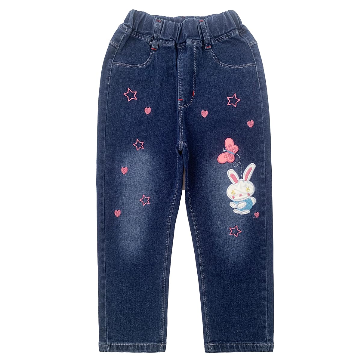 Conjunto 2 Piezas para Niña: Cardigan con Capucha Estrella y Jeans Conejito