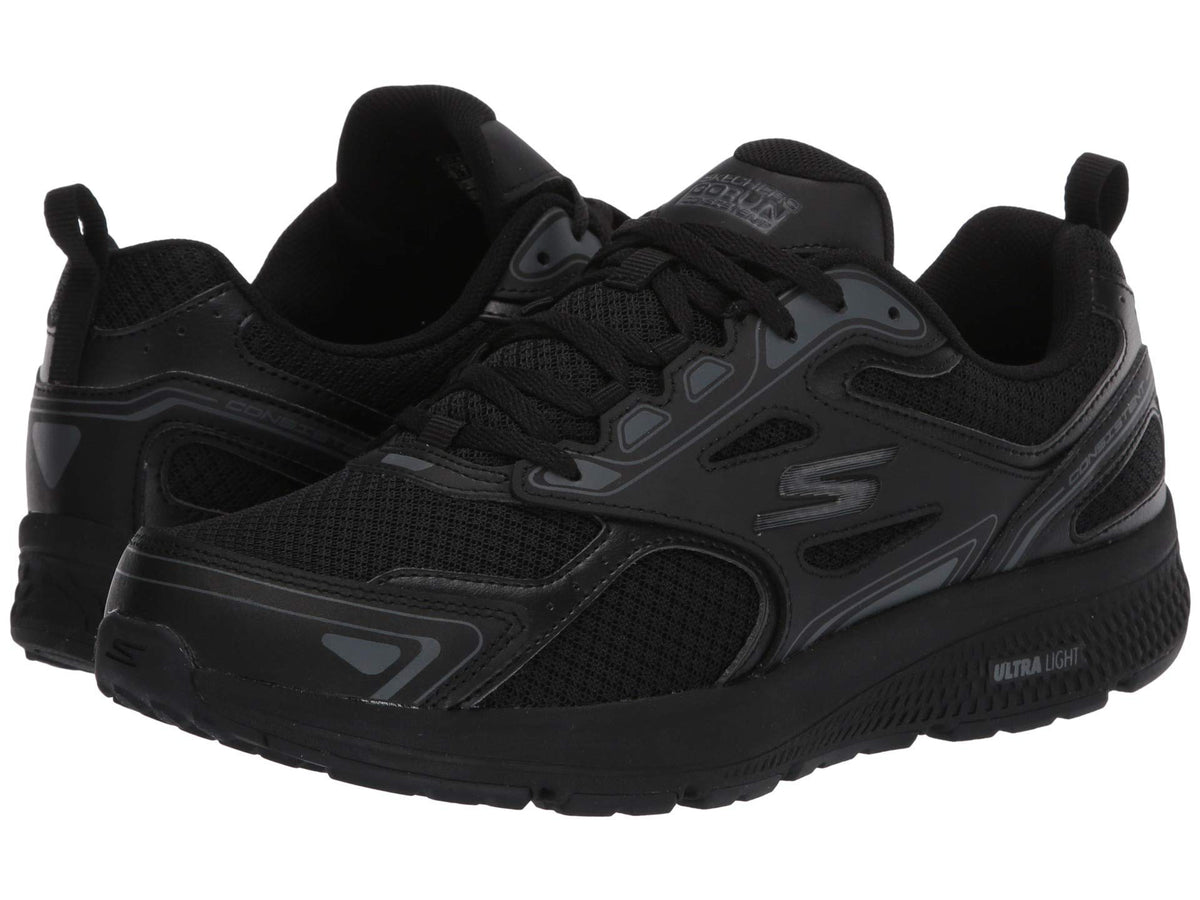 Skechers -Tenis Deportivos Go Run Consistent con Amortiguación Ultraligera para Mujer (Negro Total) (Talla Adulta 35 - 41)