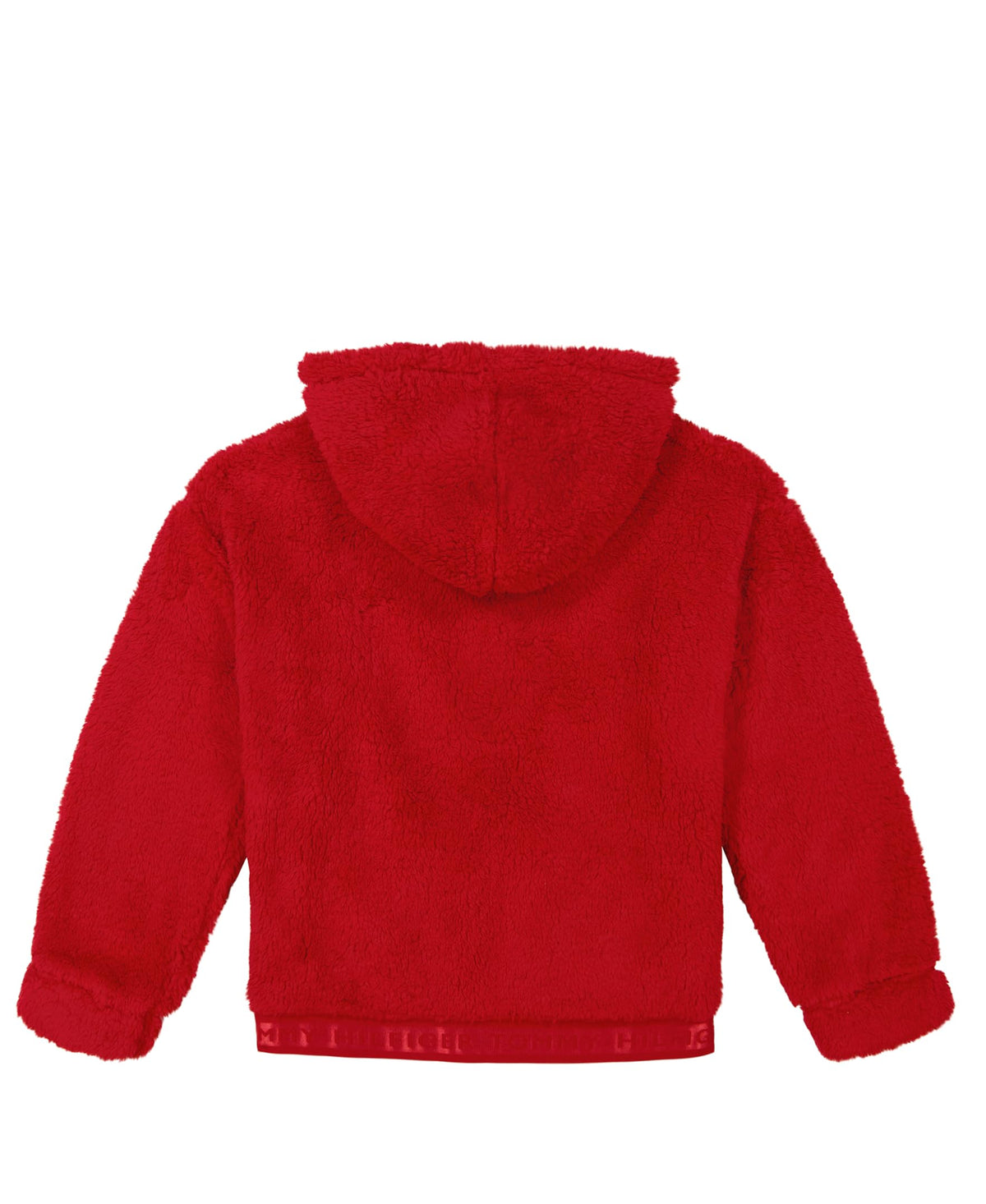 Chaqueta Sherpa Teddy Full-Zip Tommy Hilfiger | Pelo Rizado Bouclé Rojo + Logo Corazón TH | Niña Pequeña (7T - 16T)