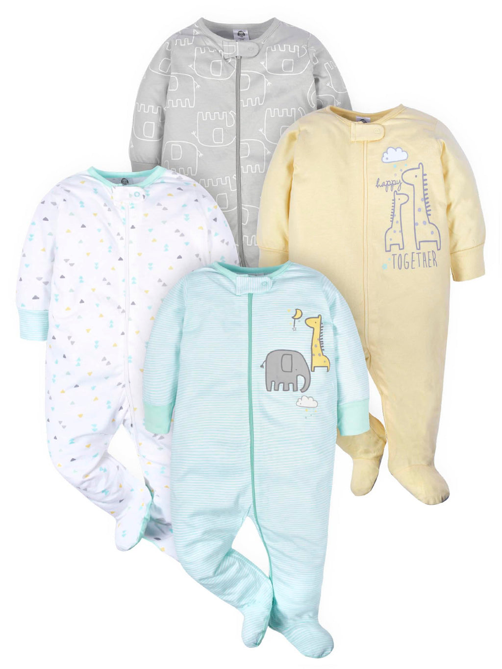 Gerber | Paquete 4 Mamelucos Sleep N' Play para Bebé Niña