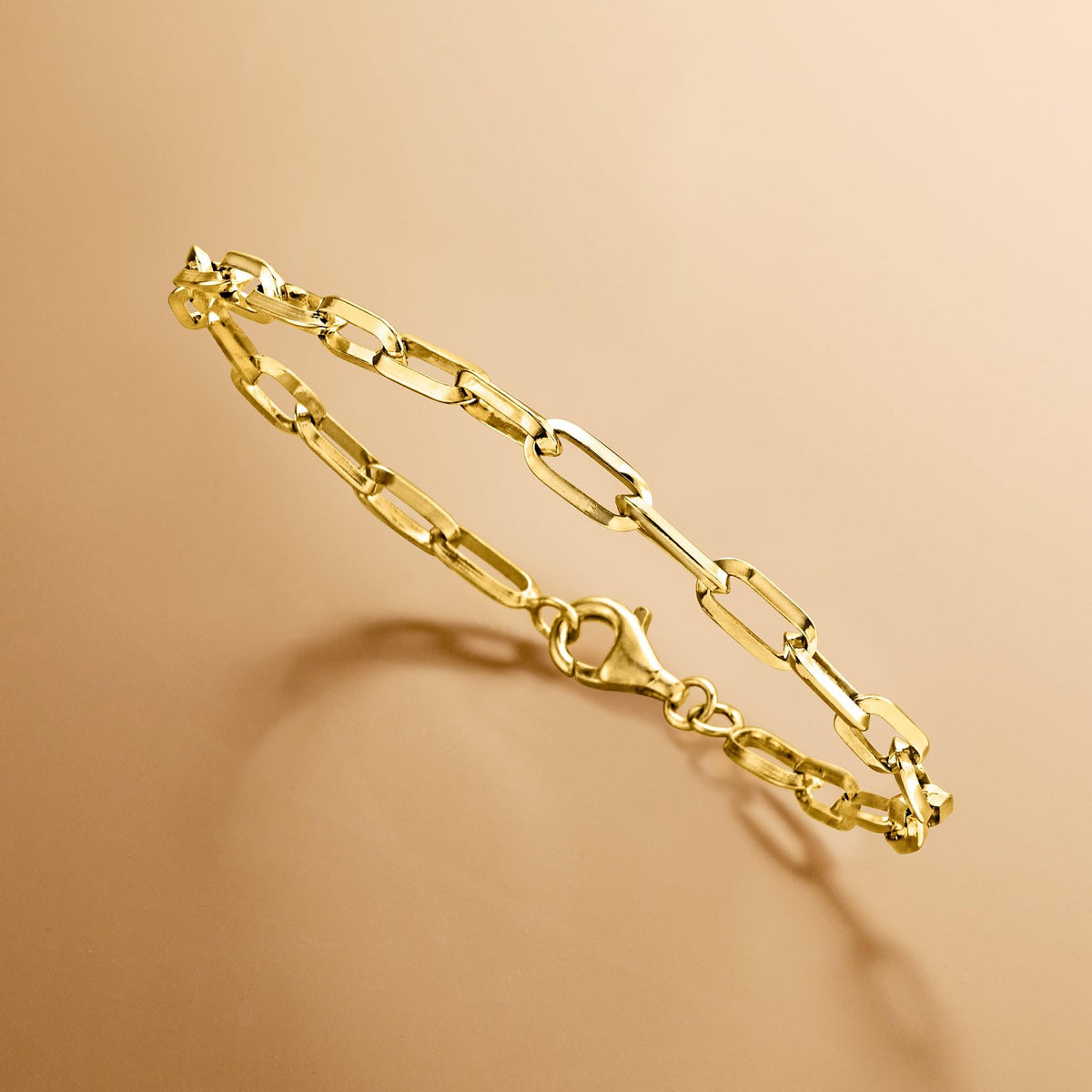 Pulsera de Eslabones Paper Clip en Oro 18K sobre Plata Esterlina — Ross-Simons