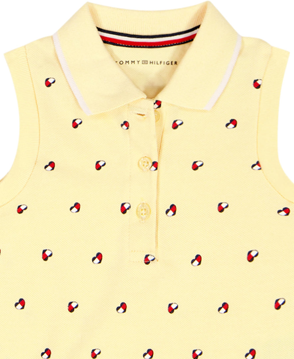 Conjunto 2 Piezas Tommy Hilfiger | Polo Sin Mangas + Skort | Logos Allover Amarillo | Niña/Bebé (Solo 6-9M)