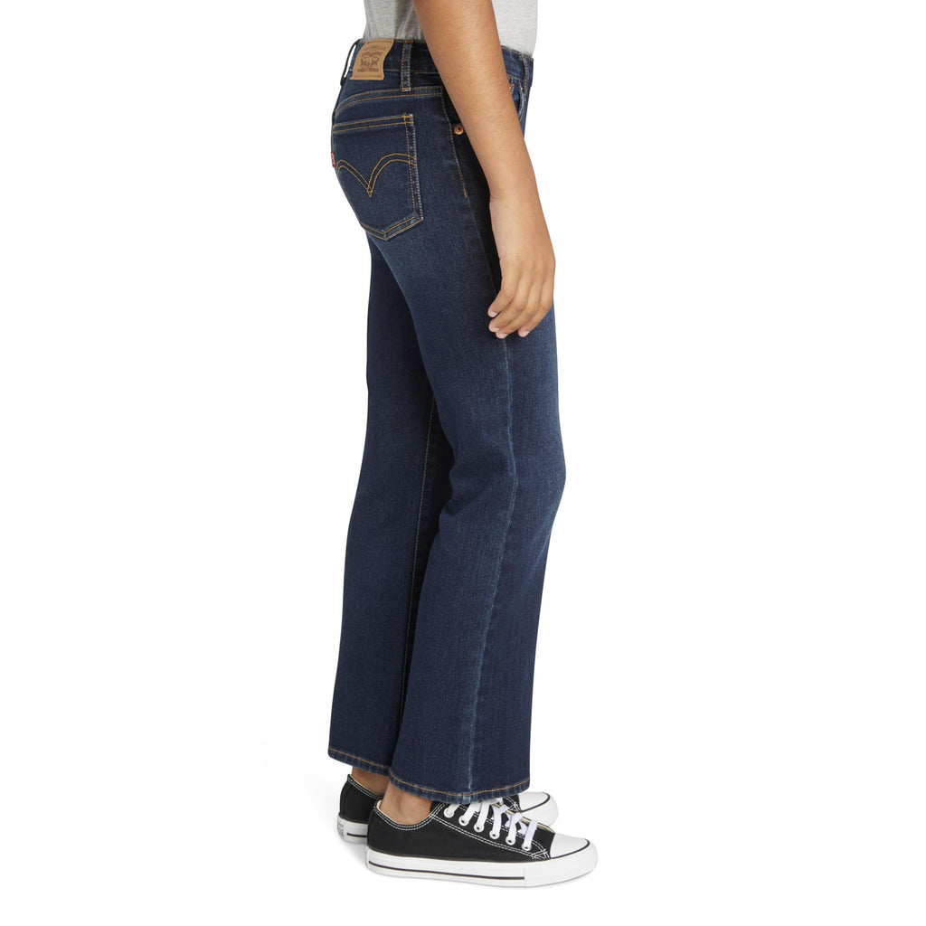 Jean Straight Cropped Levi's | Índigo Oscuro Dark Wash + Costuras Doradas Gruesas + Arcuata | Niña (4T - 16T)