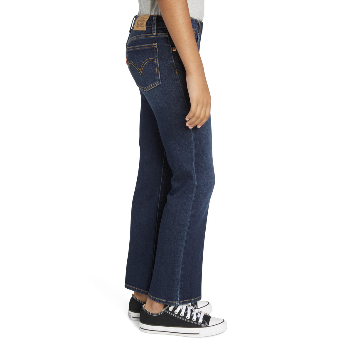 Jean Straight Cropped Levi's | Índigo Oscuro Dark Wash + Costuras Doradas Gruesas + Arcuata | Niña (4T - 16T)
