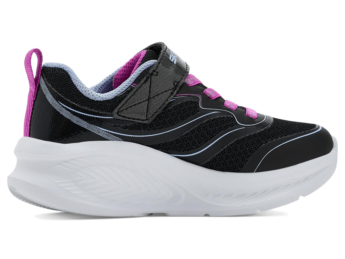 Skechers - Tenis Deportivos con Luces LED Kids' Cosmic Glow 2.0 con Cierre Adaptable para Niña (Negro/Fucsia) (Talla 27 - 35)